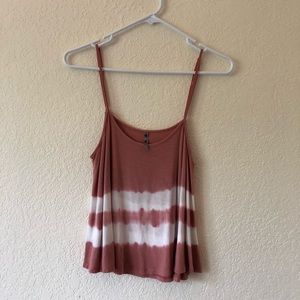 Pink & white tie dye tank top